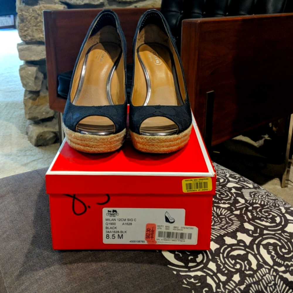 Coach wedge heels in black